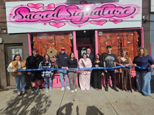 Sacred Ribbon cutting